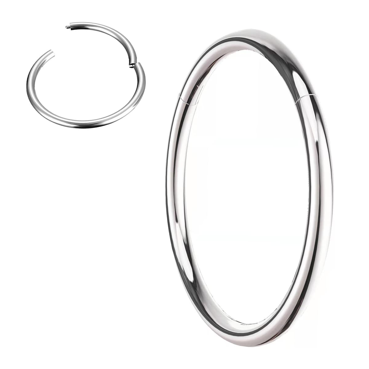 Titanium 22G/20G/18G/16G/14G Nose Ring Hoop, Gold Plated Titanium Clicker Sleeper Earring Piercing