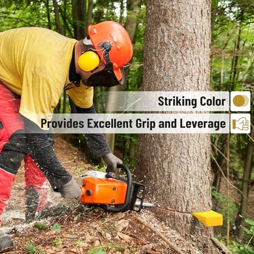 UNCO- Tree Felling Wedges with Spikes, 6 pcs, 5.5", 8" & 10", Yellow Wedges with Storage Bag, Splitting Wedge, Plastic Wedges for Tree Cutting, Logging Tools and Equipment, Chainsaw Wedges for Trees — view 5