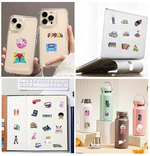 50PCS 80s 90s Stickers, Waterproof Vinyl Retro Nostalgic Decals for Skateboard, Laptop, Phone Case, Luggage - Classic Old School Decor for Teens, Adults, Boys, Girls(8090) — view 3