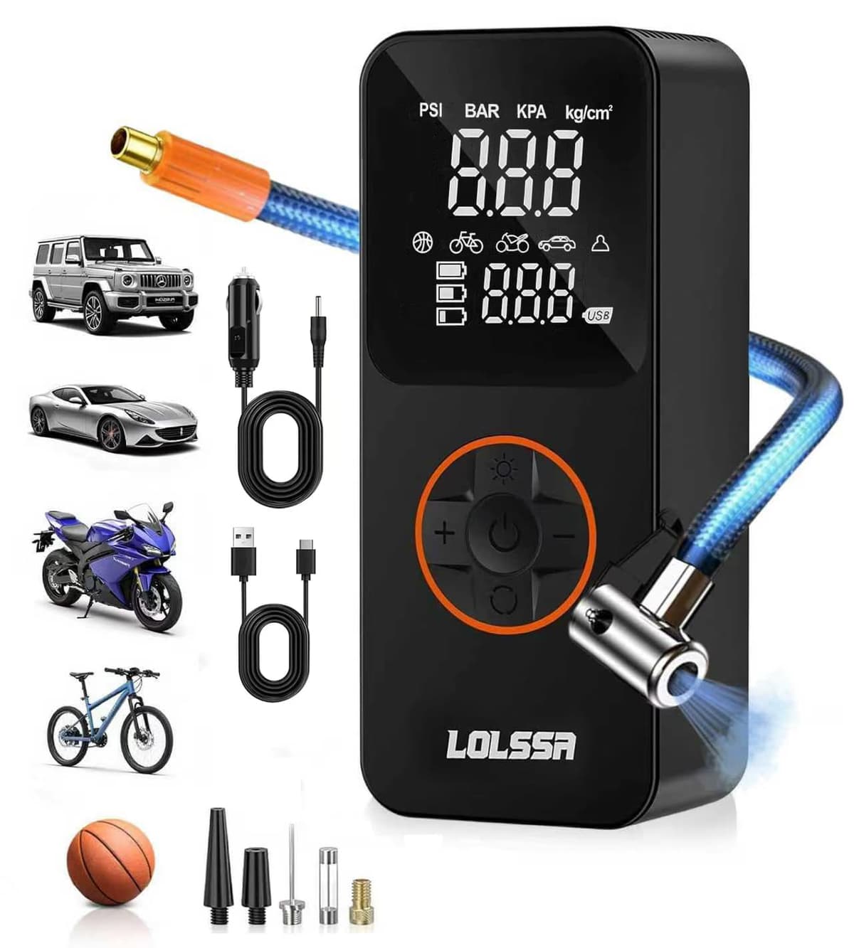 Tire Inflator Portable Air Compressor-Air Pump 150PSI Cordless Electric for Car, Motorcycle, Bike, Ball