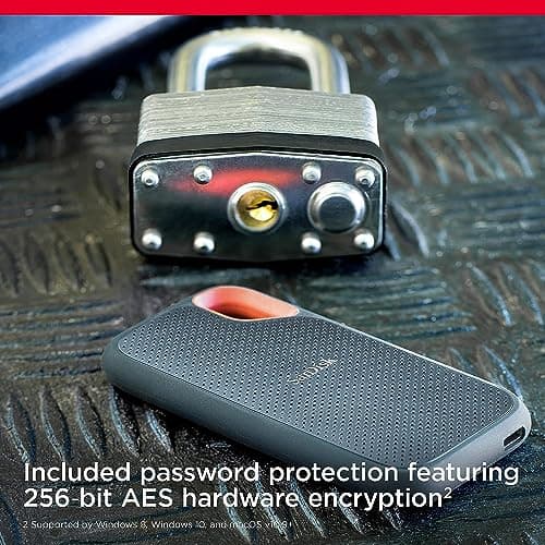 SANDISK 1TB Extreme Portable SSD (Old Model) - Up to 1050MB/s, USB-C, USB 3.2 Gen 2, IP65 Water and Dust Resistance, Updated Firmware - External Solid State Drive - SDSSDE61-1T00-G25 — view 5