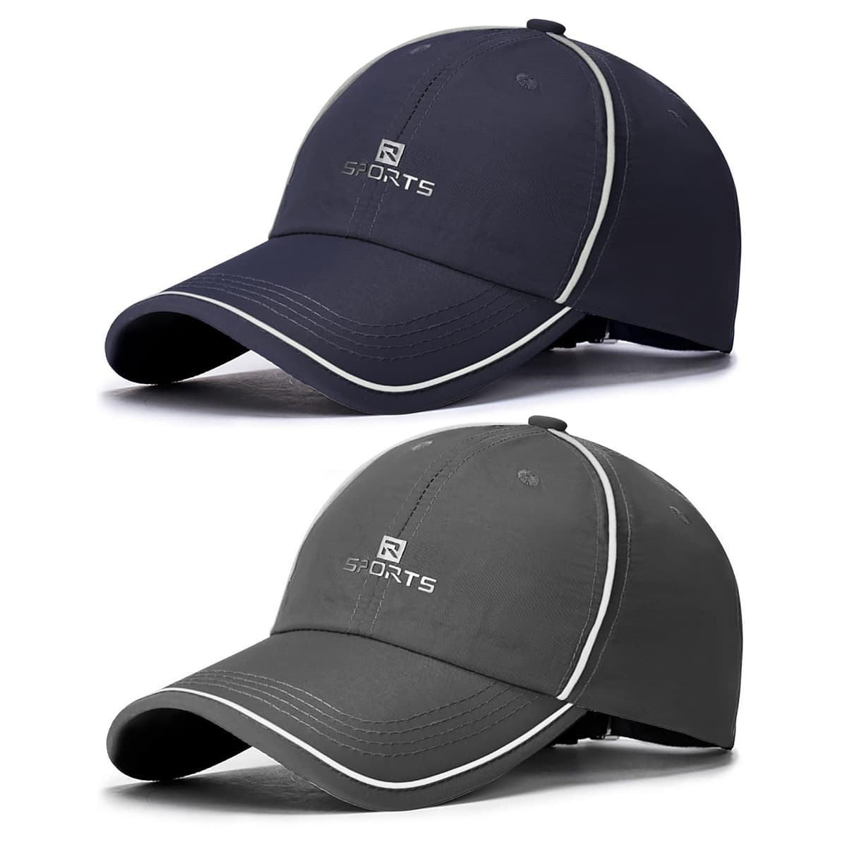 2 Packs Gorra de Béisbol Secado Rápido Hombre, Gorra de Béisbol Protección Solar Transpirable Resistente Al Sudor, Sombrero de Pesca Senderismo Plegable para Deportiva el Sol al Aire Libre