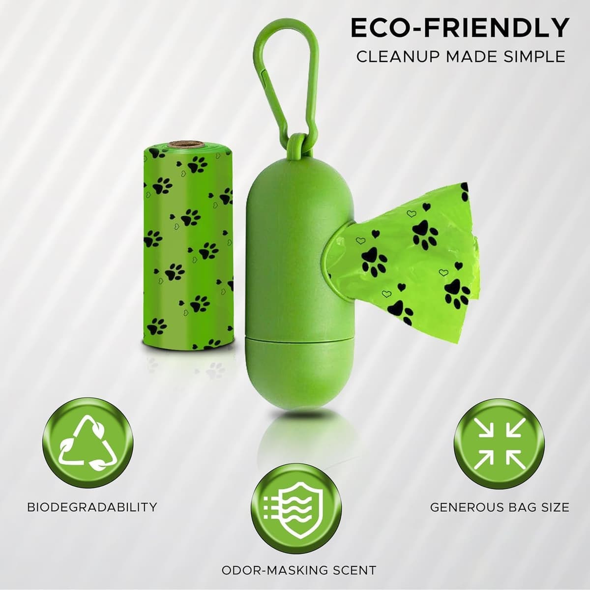 EcoNour Dog Poo Bags 540 Counts Biodegradable Poop Waste Bag with Odor-Masking Scent and Dispenser - 100% Leak Proof Convenient Dispensing, Durable & Generously Sized Dog Poop Bags for Pet Owners — view 3