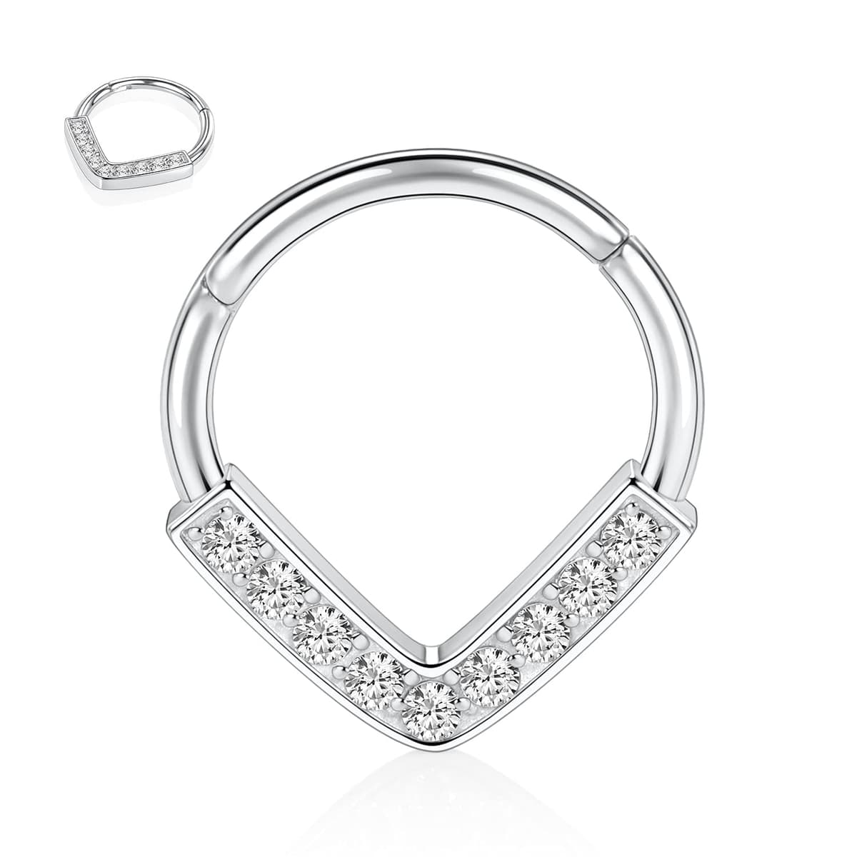 hengkaixuan Teardrop Daith Earrings Septum Jewellery Nose Hoop Ring Surgical Steel Daith Rook Tragus Piercing Jewellery Septum Clicker Ring Small Hoop Earring