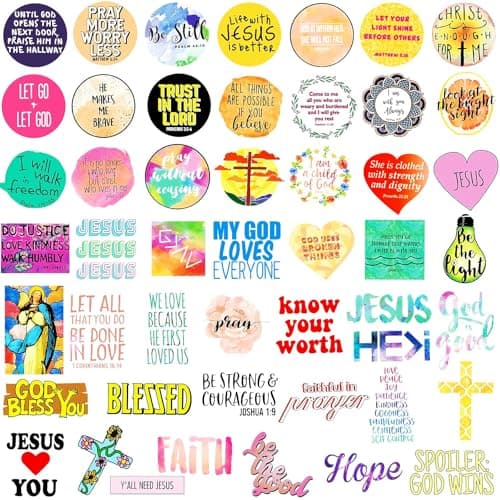 220Pcs Inspirational Christian Stickers Bulk, Vinly Waterproof Bible Verse Jesus Stickers for Water Bottles Laptop Scrapbook Journaling, Religious Faith Decals for Adults Teens Kids, Christian Gifts