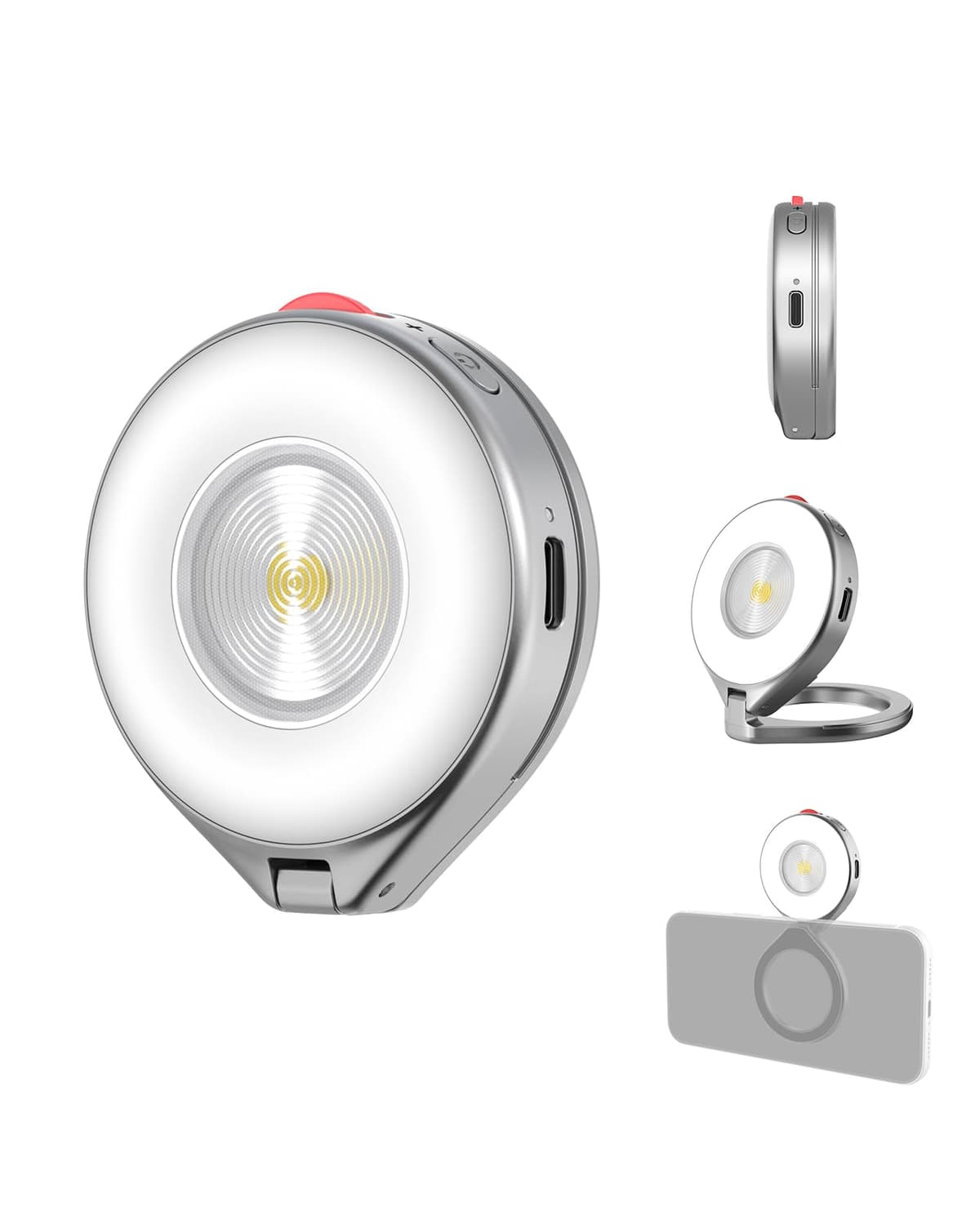 TELESIN 2 in 1 Magnetic Cell Phone Flashlight, Compatible with iPhone Magsafe, LED Ring Light with Flash Function for Selfies, Photography, TikTok, Zoom Calls, Video Conferencing — view 9