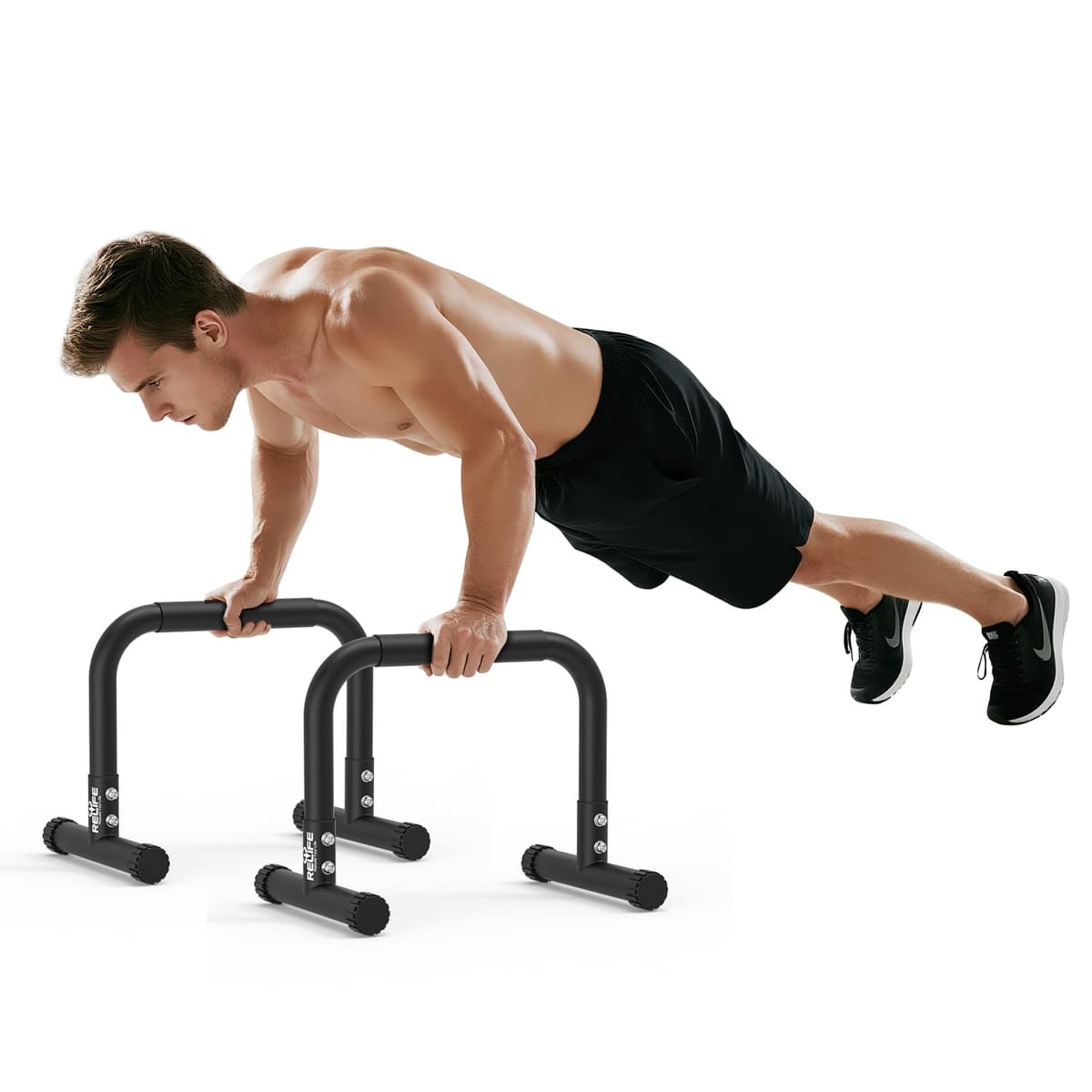 RELIFE REBUILD YOUR LIFE Dip Barras Paralelas Calistenia Gimnasio Casa Push Up Bars Stands Station Ajustable Entrenamineto Musculación Fitness Ejercicio Rehabilitacion Mini Dip Bar