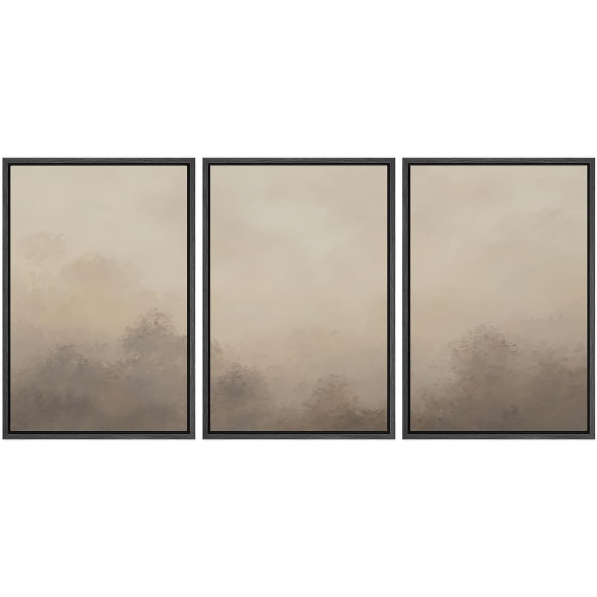 SIGNWIN Framed Canvas Print Wall Art Set Blue White Grunge Geometric Pattern Abstract Shapes Cozy Neutral Decorative Contemporary Minimal for Living Room, Bedroom, Office - 24"x36"x3 Natural — view 36