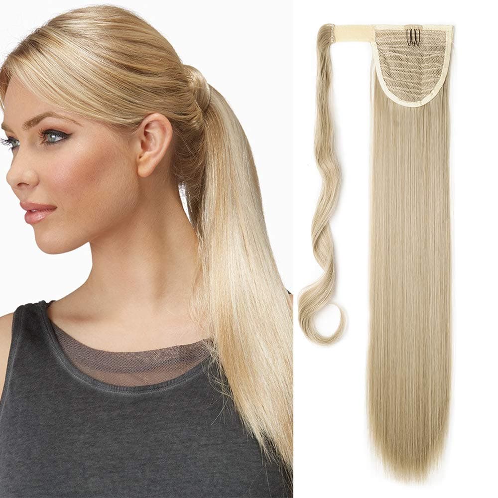 17"(43cm) SEGO Ponytail Long Synthetic Hair Looks Natural [Red Brown/Orange] Clip in Hair Extensions Curly Tail Ponytail Extension (90g) — view 73