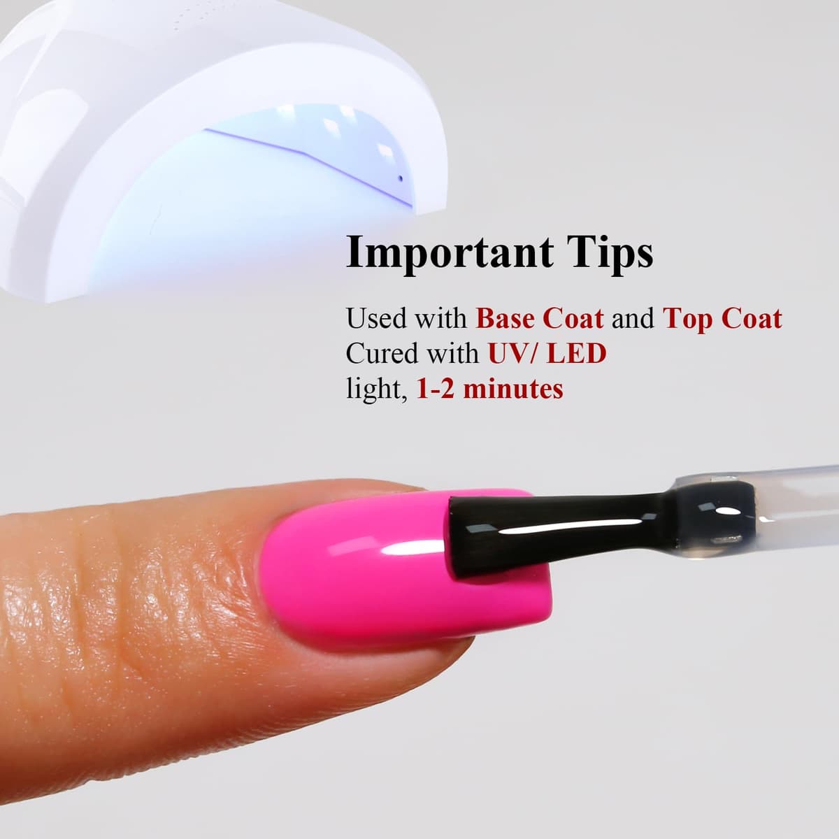 Ozzeal Neon Gel Polish, 15ML Neon Pink Gel Nail Polish Spring Summer Soak off LED UV Art Starter Manicure Salon DIY Design — view 2