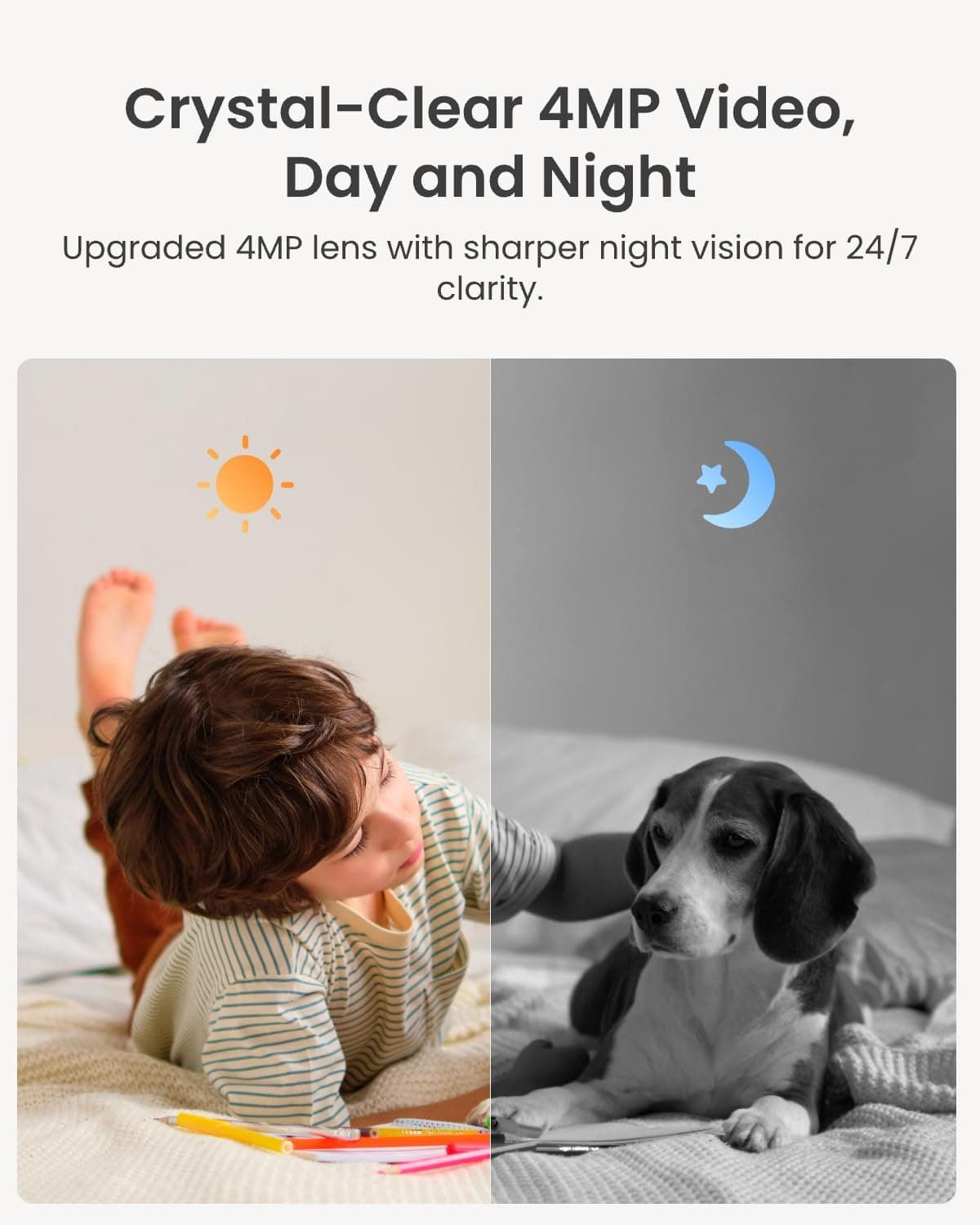 Reolink E1 4MP Indoor WiFi Security Camera - 360° Pan/Tilt Auto Tracking Baby Pet Monitor, AI Person/Pet/Cry Detection, 2-Way Talk, Night Vision, Local Storage, No Subscription, Works w/Alexa & Google — view 2