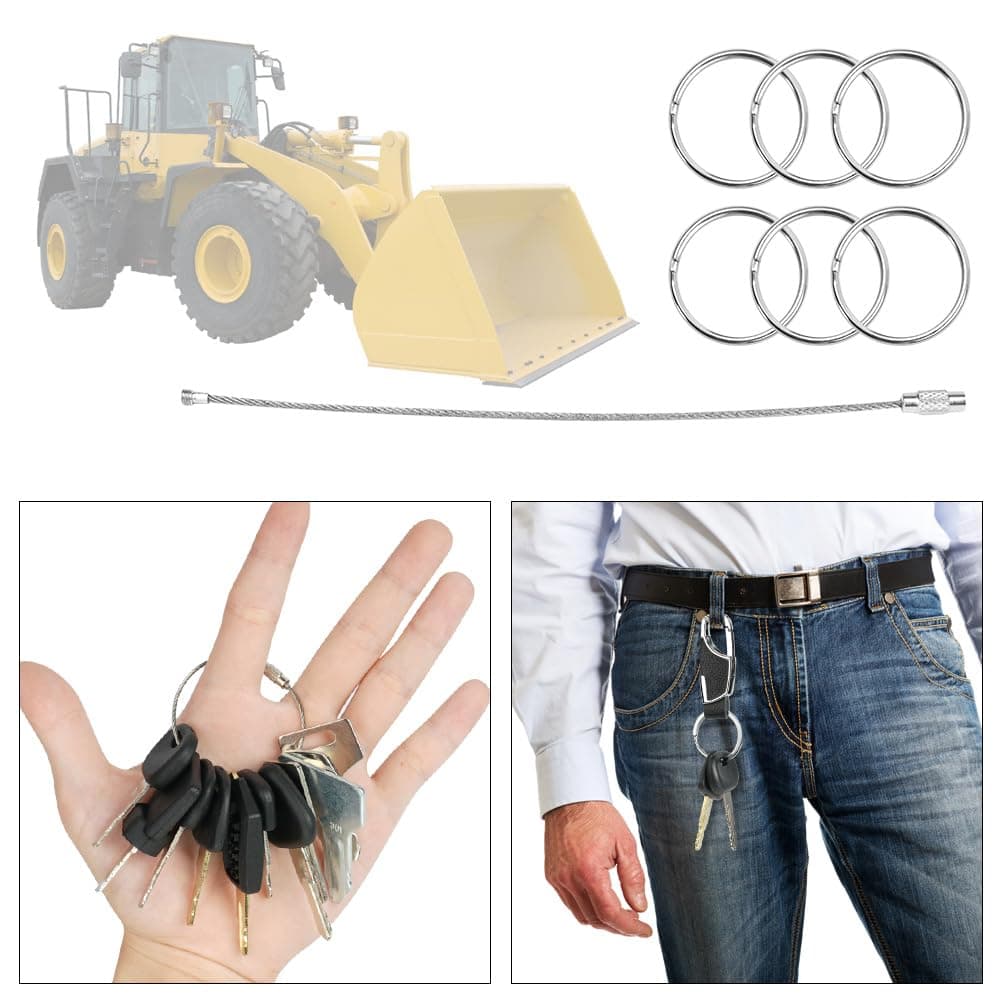 URAQT Juego de Llaves de Encendido, 12PCS Llaves de Contacto de Repuesto de Repuesto Universales, para Caterpillar Hitachi Kobelco Komatsu Kubota para Excavadoras Plantas Dumper Tractor Dozer Scooter — view 3