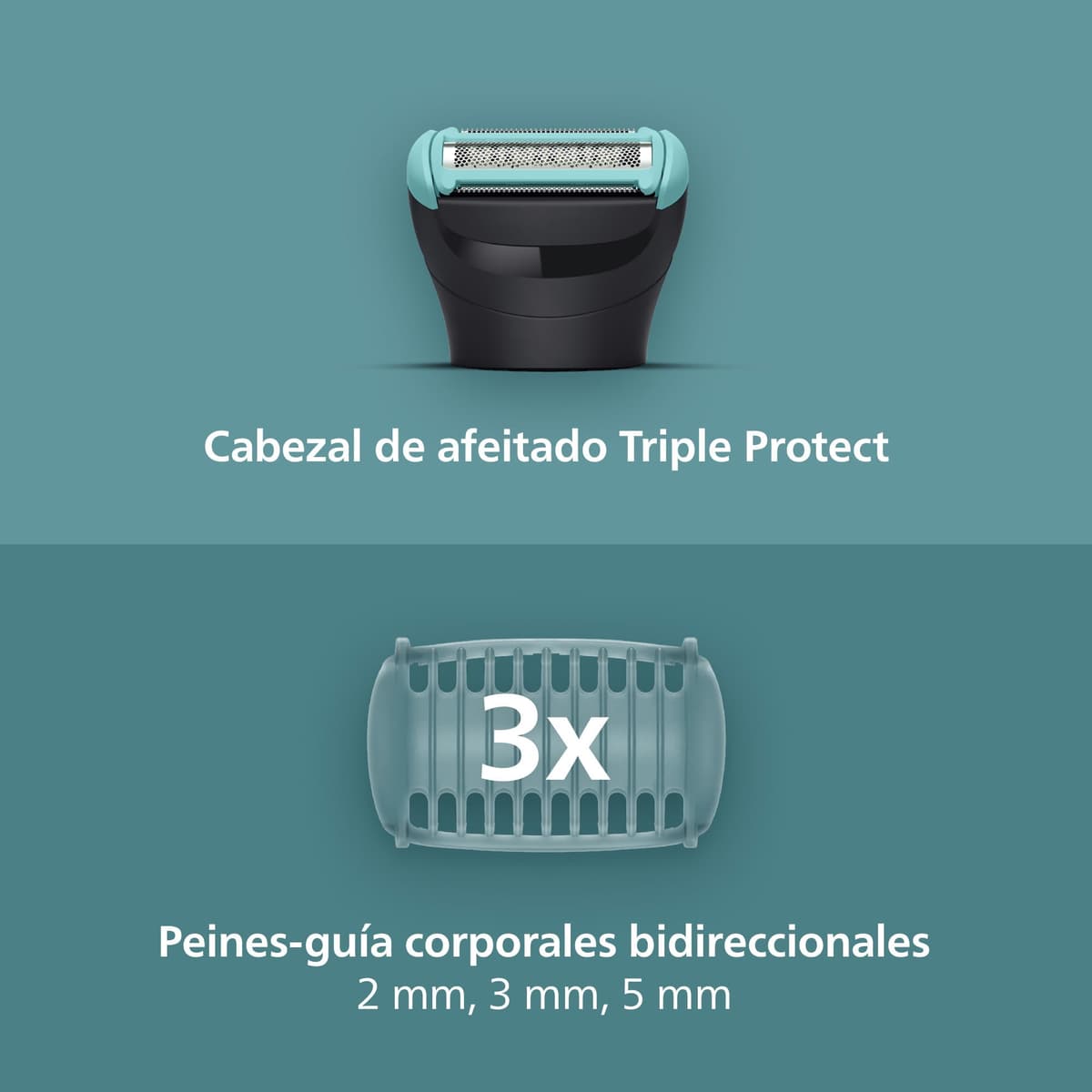 Philips Afeitadora Corporal Series 5000 - Recortador para Hombre con Sistema Triple Protect, Afeita y Recorta la Zona Íntima, Apta para la Ducha, 100 min. de autonomía. Modelo BG5470/15 — view 3