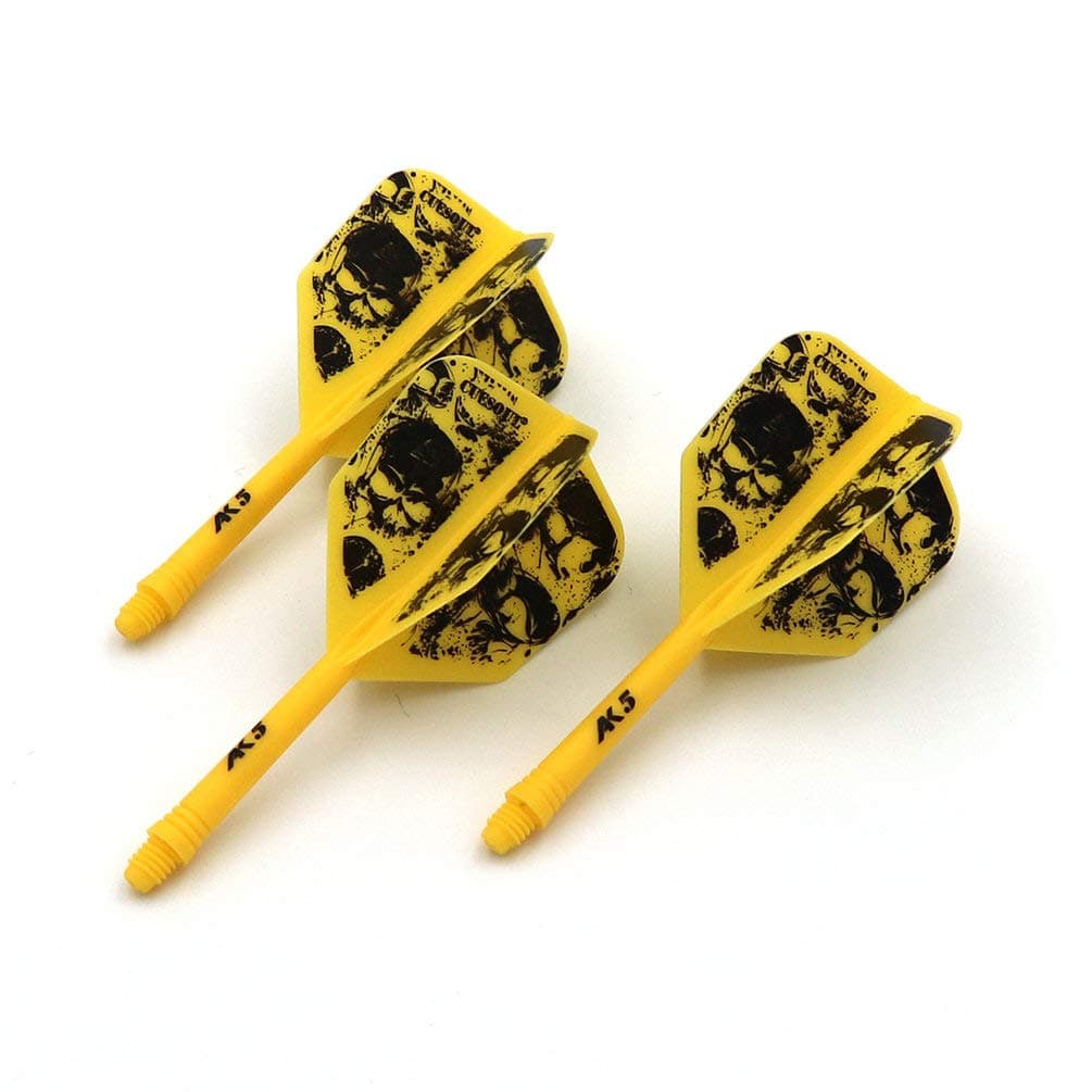 CUESOUL Rost Eje de dardo Integrado y Plumas estándar/lágrima de Pera/Forma Delgada con patrón Atractivo, Juego de 3 Piezas