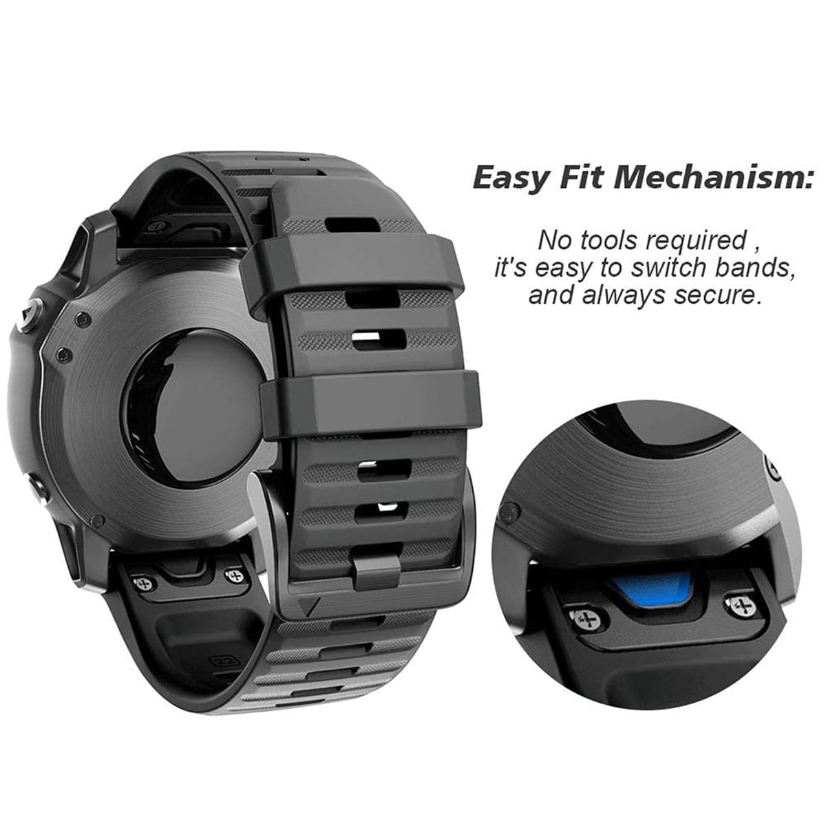 NotoCity Corrra para Garmin Fenix 7/6/5/6 Pro/7 Pro/5 Plus, Quickfit 22mm Correa para Garmin Fenix 8/8 pro 47mm, Forerunner 965/955/935, Nylon Correas para Epix Gen 2, Quatix 7/6/5(Negro) — view 3
