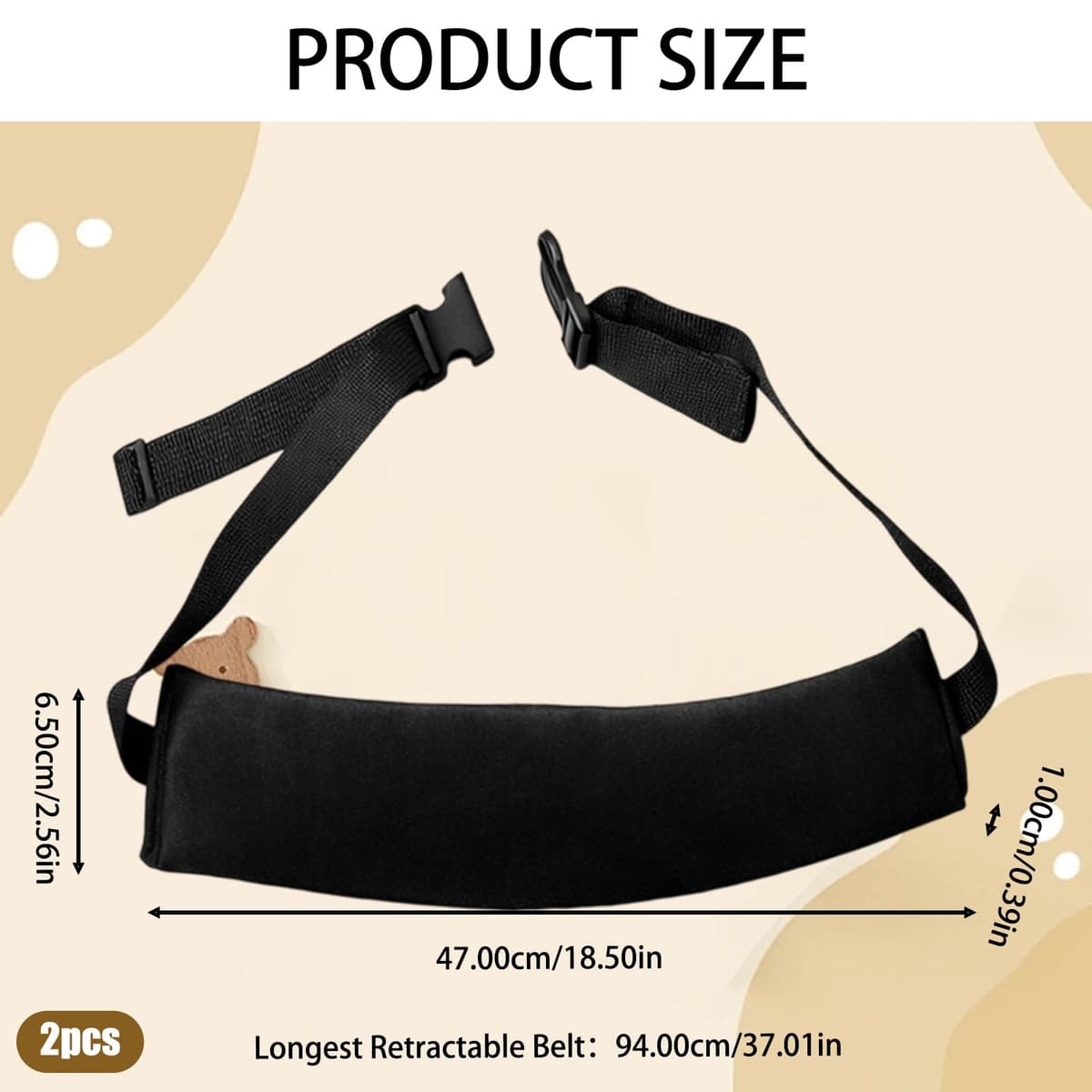 2 Pack High Chair Straps – Universal Replacement Straps for Shopping Trolley, Baby Trolley Seat Belt for Dining Chair, Portable Safety Harness — view 2
