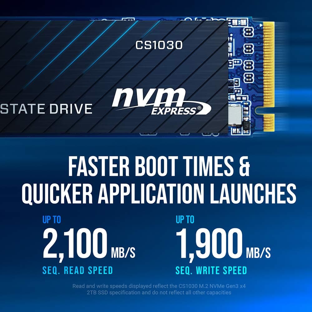 PNY CS1030 500GB M.2 NVMe PCIe Gen3 x4, Velocidad de Lectura de 2000MB/s, Velocidad de Escritura 1100MB/s Internal Solid State Drive (SSD) — view 3