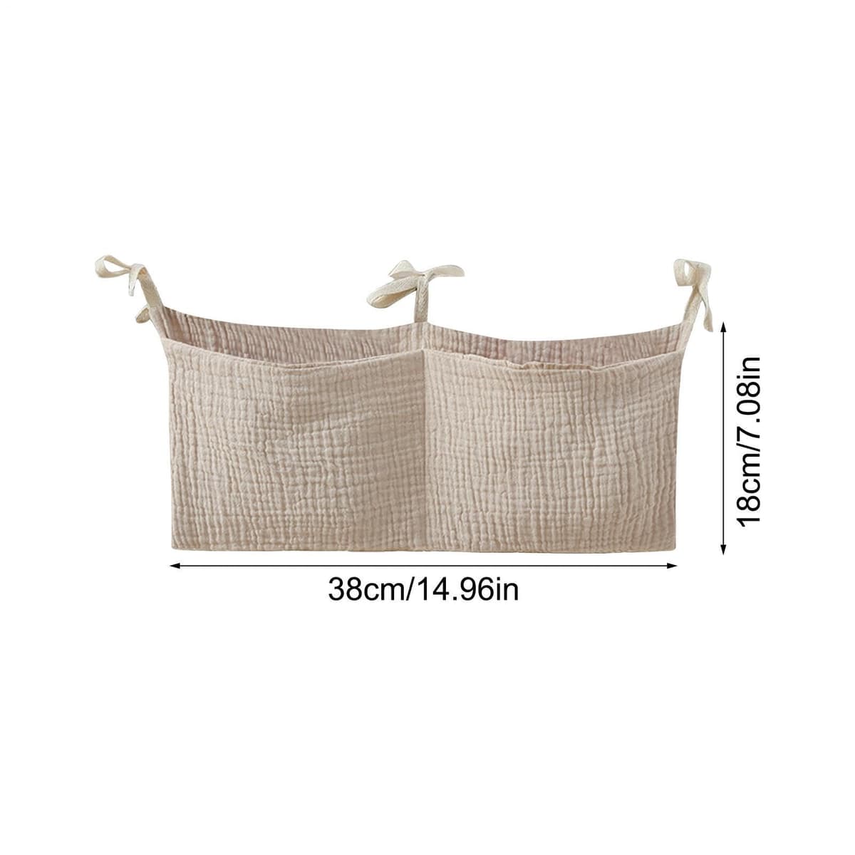 Crib Pocket Holder, Nursery Bedside Storage Bag, Hanging Bedside Feeding Bottle Bag, Hanging Crib Container, Multiple-Use Nursery Storage Pocket for Various Items — view 2