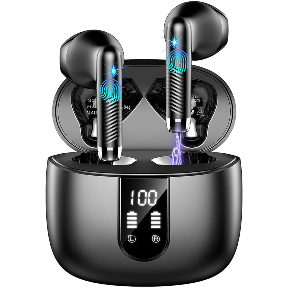Auriculares Inalámbricos Bluetooth, Auriculares Bluetooth 5.4 HiFi Estéreo, 56H Cascos Inalambricos Bluetooth con ENC Reducción de Ruido, Pantalla LED, USB-C, Control Táctil, IP7 Impermeable Audifonos