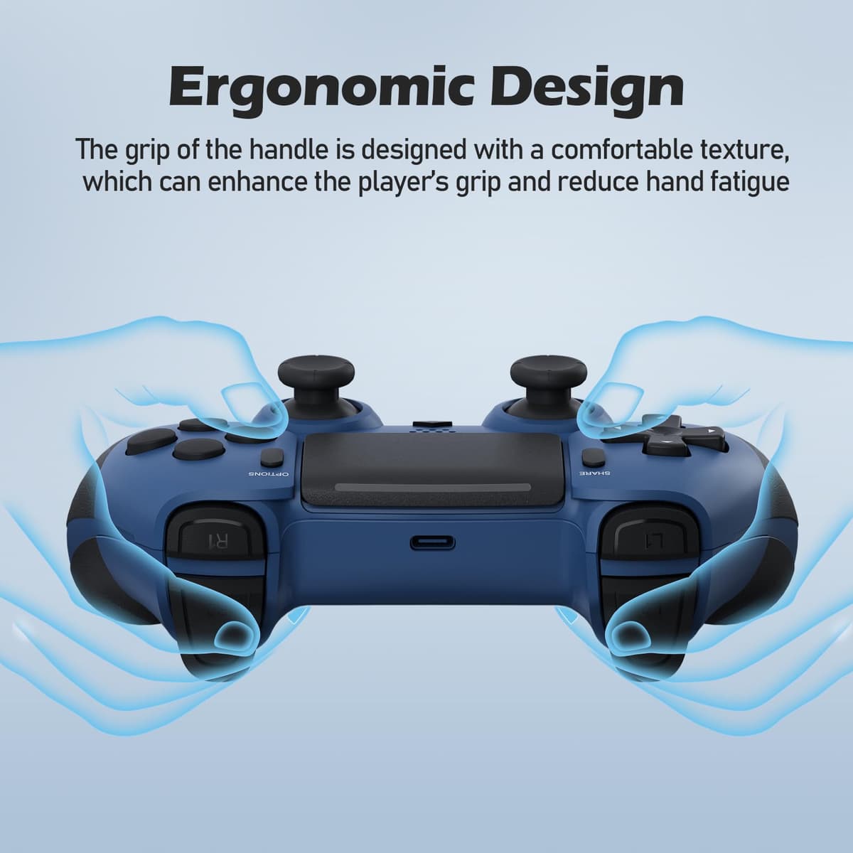 CHEREEKI Mando Inalámbrico para PS4, Pro y Slim con Doble Vibración, Giroscópico, Turbo, Touchpad y Conector de Audio — view 4