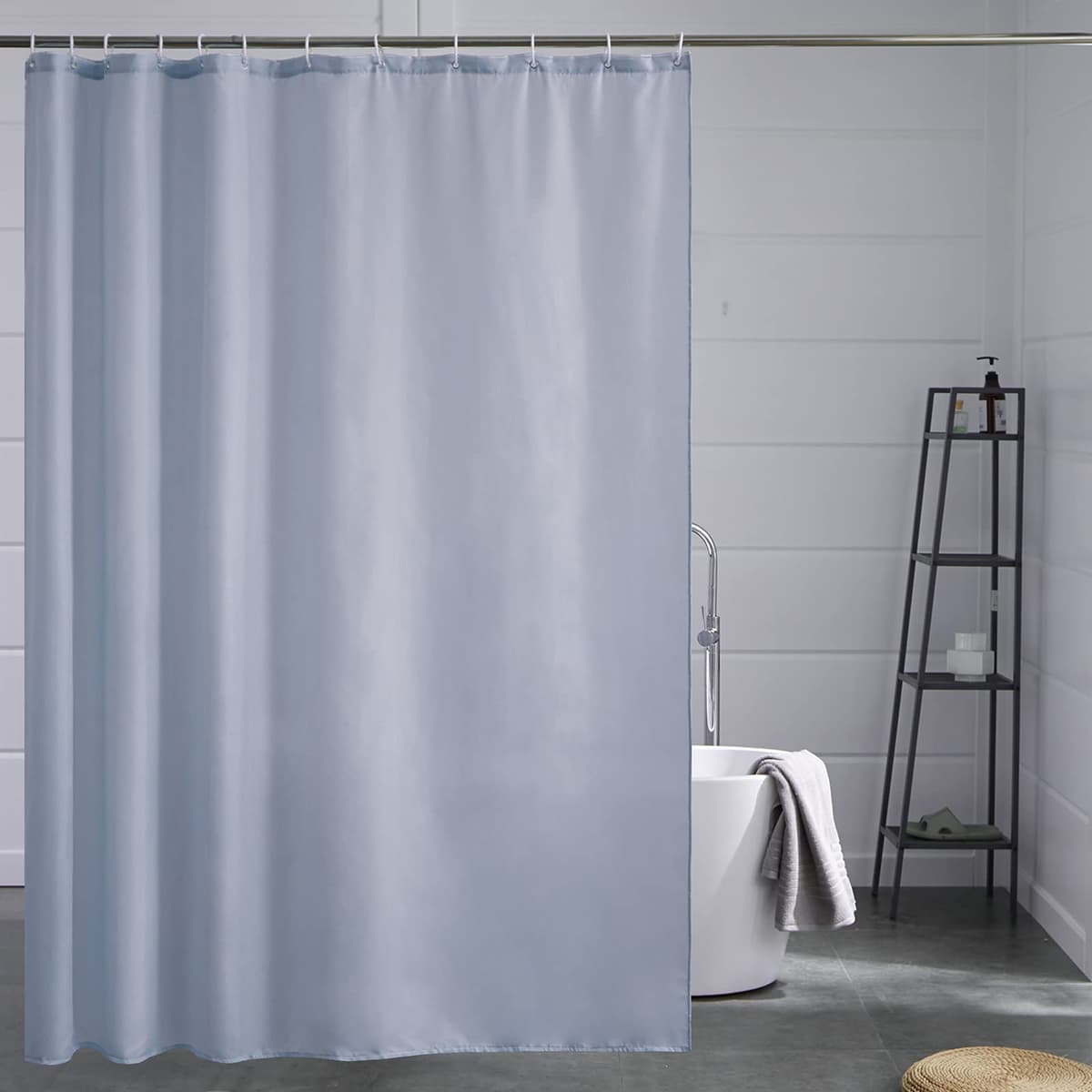 Furlinic Cortina Ducha 200x200cm Antimoho Impermeable Lavable Blanco Tela Poliéster Grandes Cortinas de Baño con 12 Aros de Cortina Ducha. — view 113
