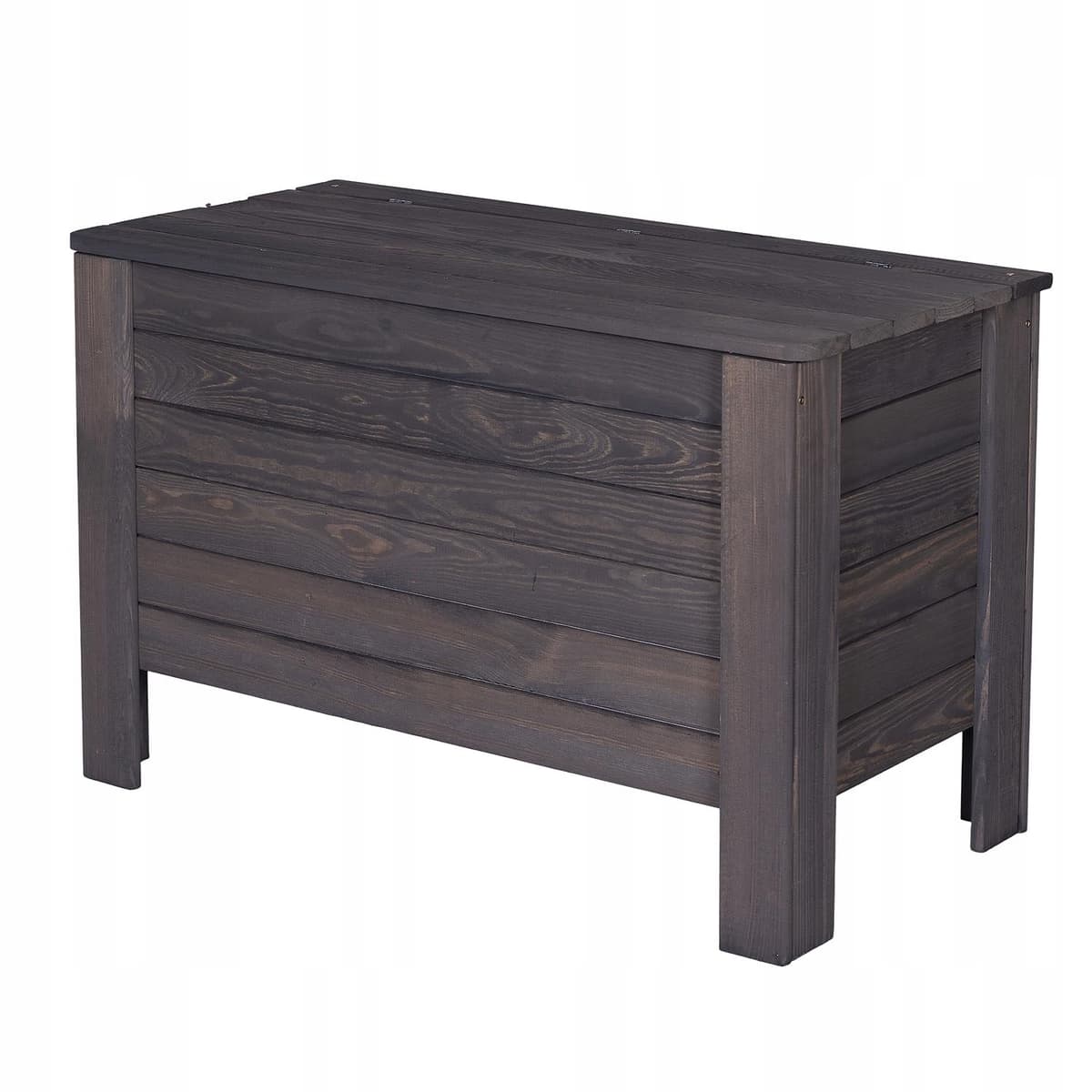 Arcón de Jardín 166 L Madera Maciza de Pino 80x52x40 cm Marrón Caja de Almacenaje para Cojines Baúl Terraza Muebles de Jardín Resistente — view 4