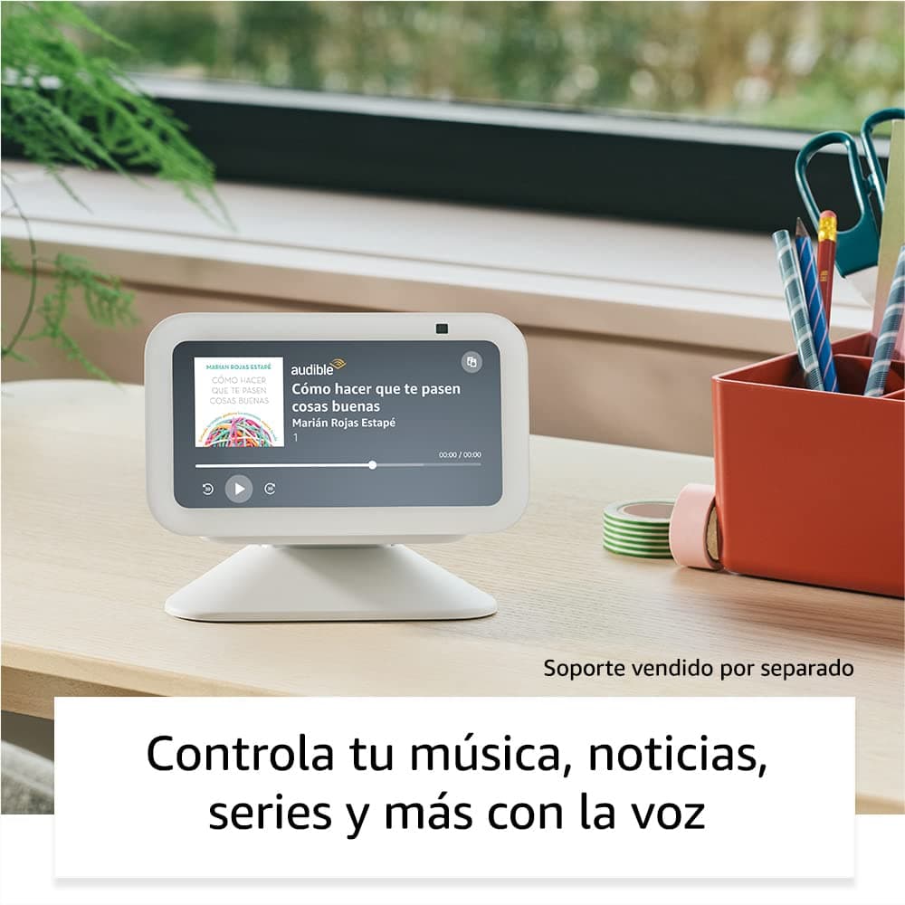Echo Show 5 (Última generación) | Pantalla táctil inteligente con Alexa diseñada para controlar tus dispositivos de Hogar digital y más | Blanco — view 3