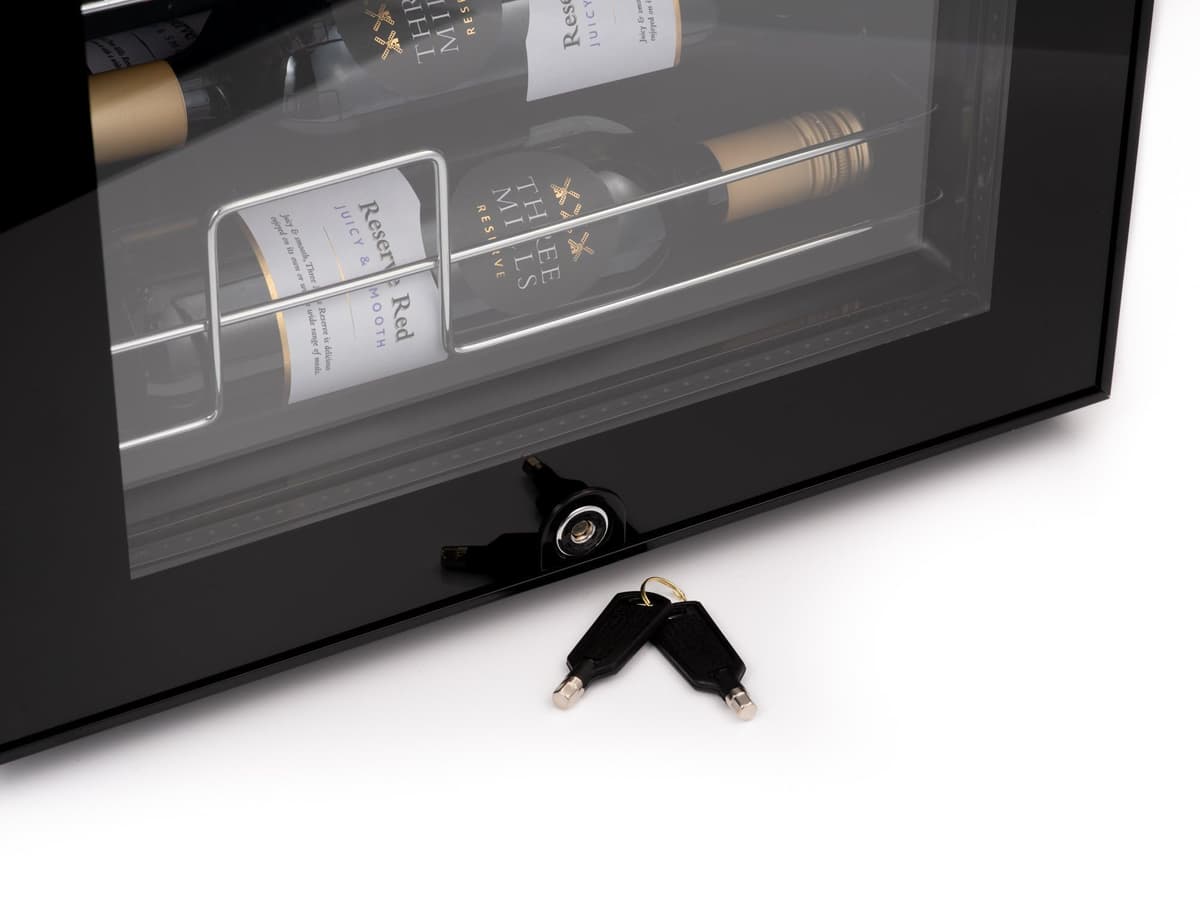 Subcold Viva28 LED – Under-Counter Wine Fridge Black | 3-18°C | Wine Cooler | LED + Lock & Key | Glass Door Drinks Cellar | Single-Zone (28 Bottle) — view 5