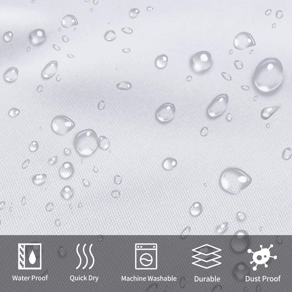 Furlinic Cortina Ducha 200x200cm Antimoho Impermeable Lavable Blanco Tela Poliéster Grandes Cortinas de Baño con 12 Aros de Cortina Ducha. — view 2
