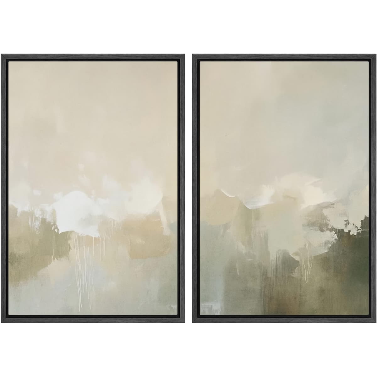 MUDECOR Framed Canvas Print Wall Art Set Watercolor Pastel Duotone Tan Landscape Abstract Shapes Illustrations Modern Art Decorative Contemporary for Living Room, Bedroom, Office - 24"x36"x2 Natural — view 19