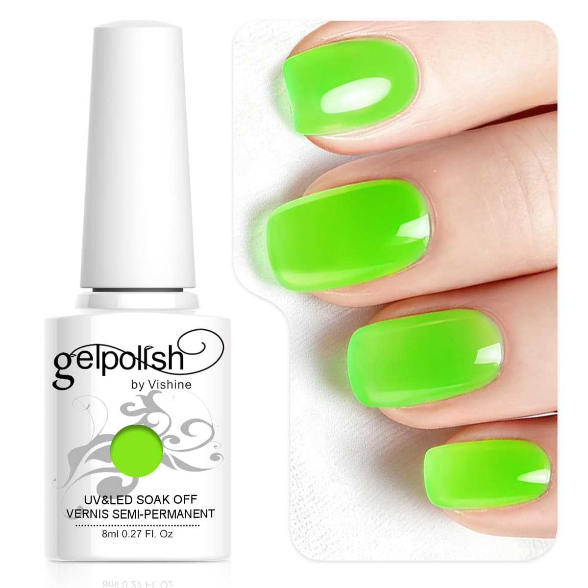 Vishine 15ml Semipermanente Esmalte de uñas en gel Soak-off UV LED Manicure Barniz Geles DIY Salon Neon Pink # 2039 — view 15