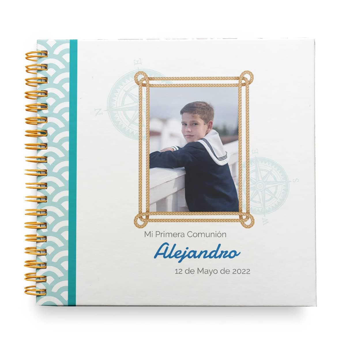 Libro de Firmas Comunión Niña Personalizado - Tamaño 25 x 21 cm. Personalización del Álbum en Portada Foto y Nombre. 60 páginas impresas a color. ONEPERSONAL — view 10
