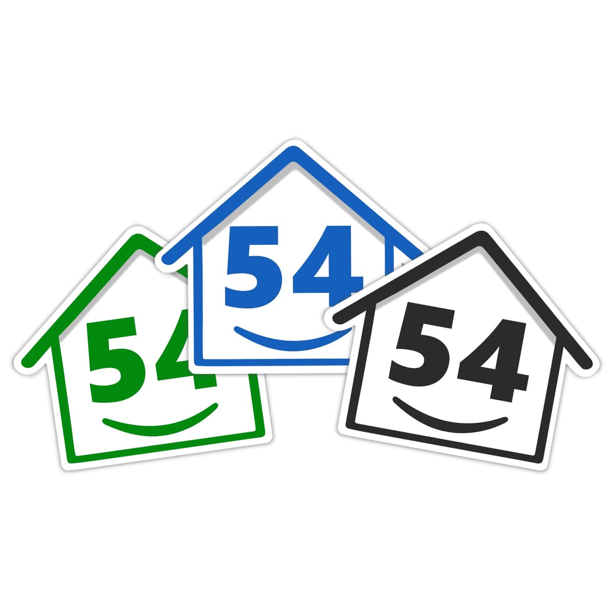 3 x Bin Numbers for Wheelie Bins, 1-99, 15cm ‘Happy House’ Colour Design Dustbin Stickers, Easy Application Stick On Number Stickers - Weatherproof Self Adhesive Vinyl – Blue, Black and Green (1) — view 19