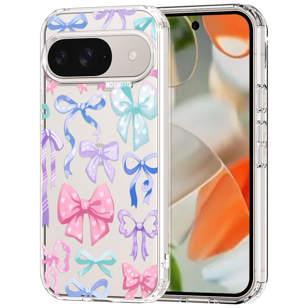 MOSNOVO Case for Google Pixel 9 & Pixel 9 Pro, [Buffertech 6.6ft Military-Grade Drop Protection] [Anti Peel Off Tech] Clear TPU Bumper Phone Case Cover Design - Eucalyptus — view 141