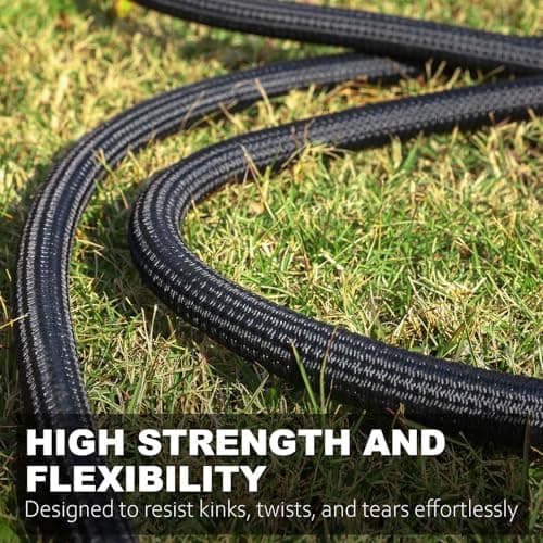Relxitl Garden Hose, Flexible Water Hose, Ultra Lightweight Non-Expanding hose with 10 Function Sprayer, Leak proof, Pressure Resistant for Yard, Outdoor (Black, 25FT) — view 3