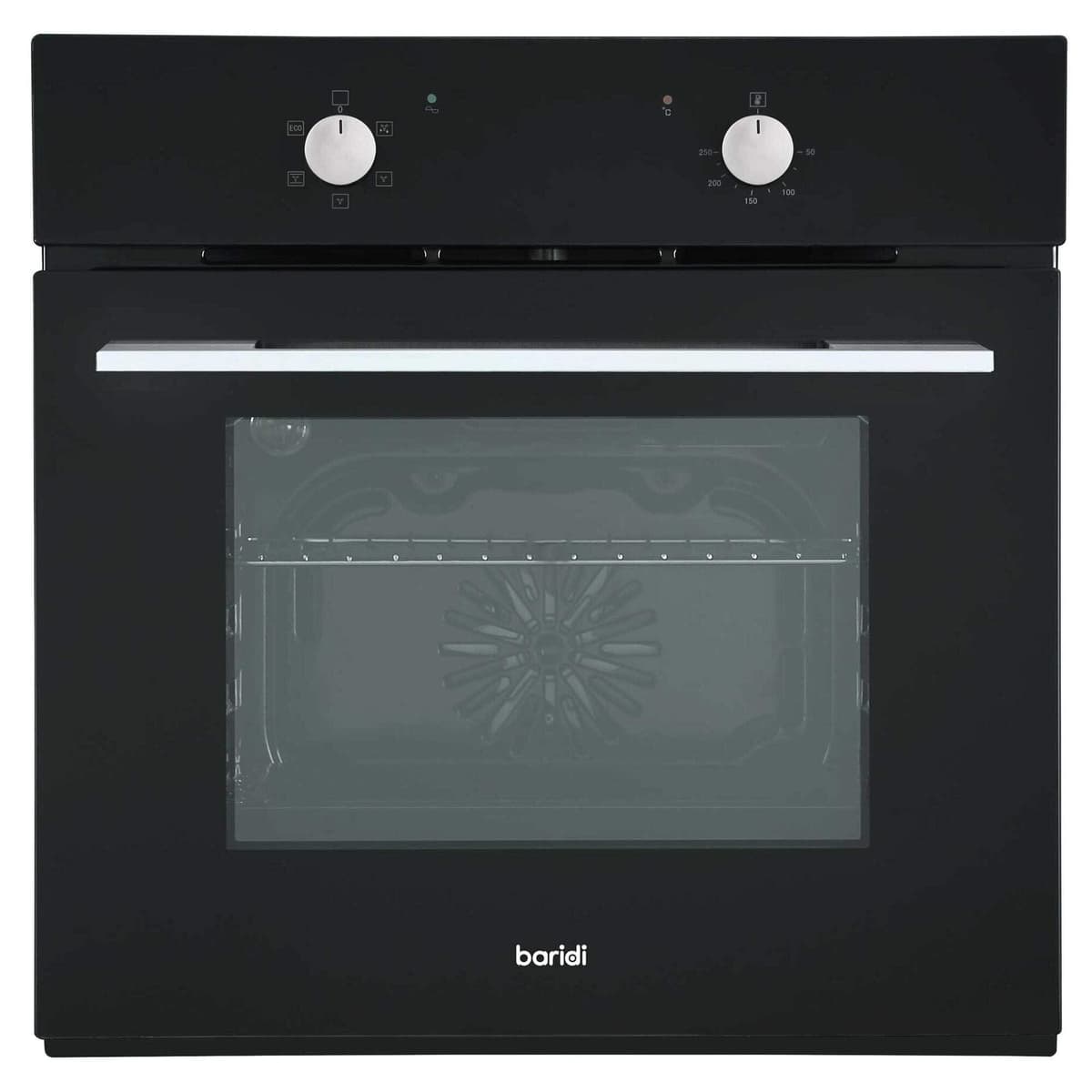 60cm Built-In Five Function Fan Assisted Oven, 55L Capacity, Black - DH124