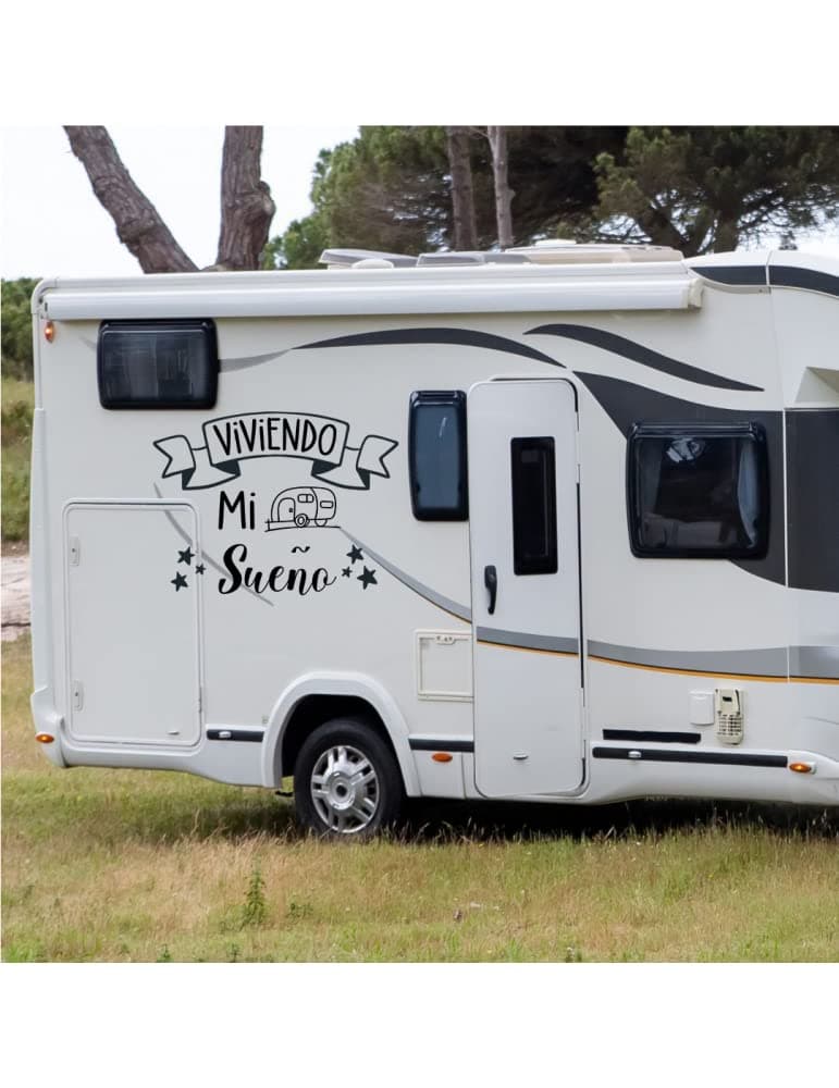 Outdoor Motorhome Sticker for Vans and Camper – Vinyl 'Living My Dream' (20 cm x 30 cm) — view 2