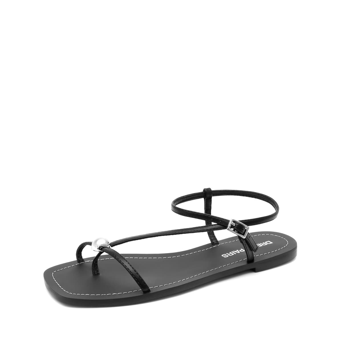 DREAM PAIRS Women's Strappy Flat Sandals for Women Comfortable Open Square Toe Sandals Dressy Beach Thong Cute Wedding Summer Ankle Strap Sandals — view 10