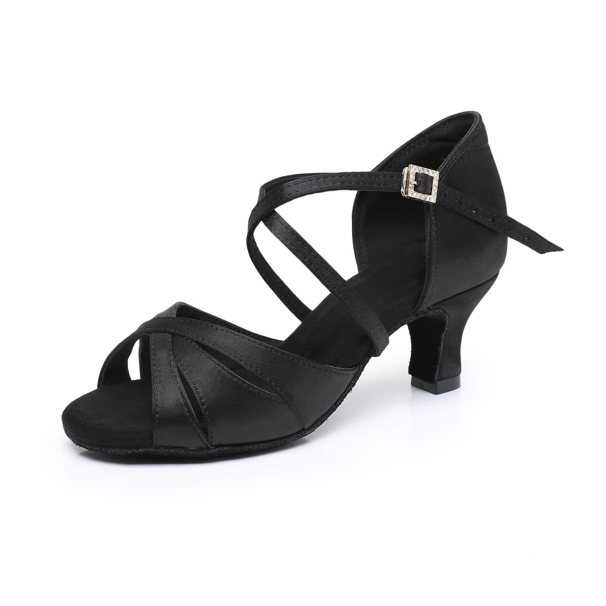 Rosefinch Zapatos de Danza Latina para Mujer Negro Profesional Zapatos de Baile de salón de Fiesta de Salsa de Baile práctica de Rendimiento Zapatos tamaño — view 27
