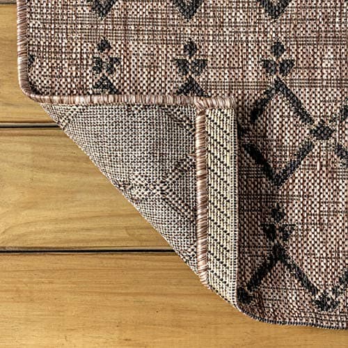 JONATHAN Y Moroccan Geometric Indoor Outdoor Area Rug 8X10 Natural/Black, Ourika Textured Weave for Backyard, Patio, Porch, Easy-Cleaning, High Traffic, Pet-Friendly, Non-Shedding (SMB108D-8) — view 3