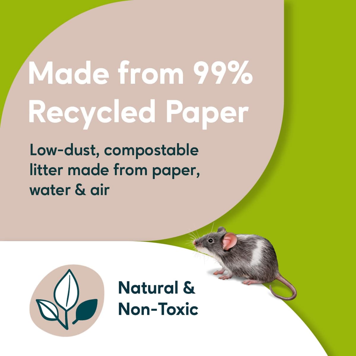 Back 2 Nature Bedding and Litter, (10l) Highly Absorbent 99% Recycled Paper Litter for Small Pets, Dry & Fresh Smelling Rabbit, Bird, Ferret and Hamster Cage, Soft, Safe & Compostable Hamster Bedding — view 4