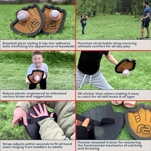 Baseball Toss and Catch Game - Outdoor Games & Yard Toys for Boys or Girls - 2 3 4 5 Year Old Boy Birthday Gifts - Toddler Boy Toys & Summer Outdoor Gift Ideas for 9 8 7 6 5 4 3 2 Year Old Kids Toys — view 6