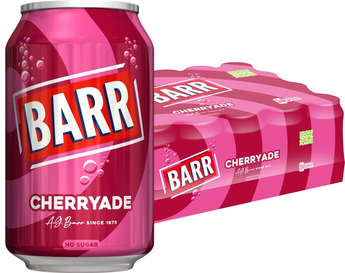 BARR 24 Pack American Cream Soda, Zero No Sugar Sparkling Soft Drink with a Creamy Taste of American Cream Soda Fizzy Pop, 24 x 330ml Cans — view 12