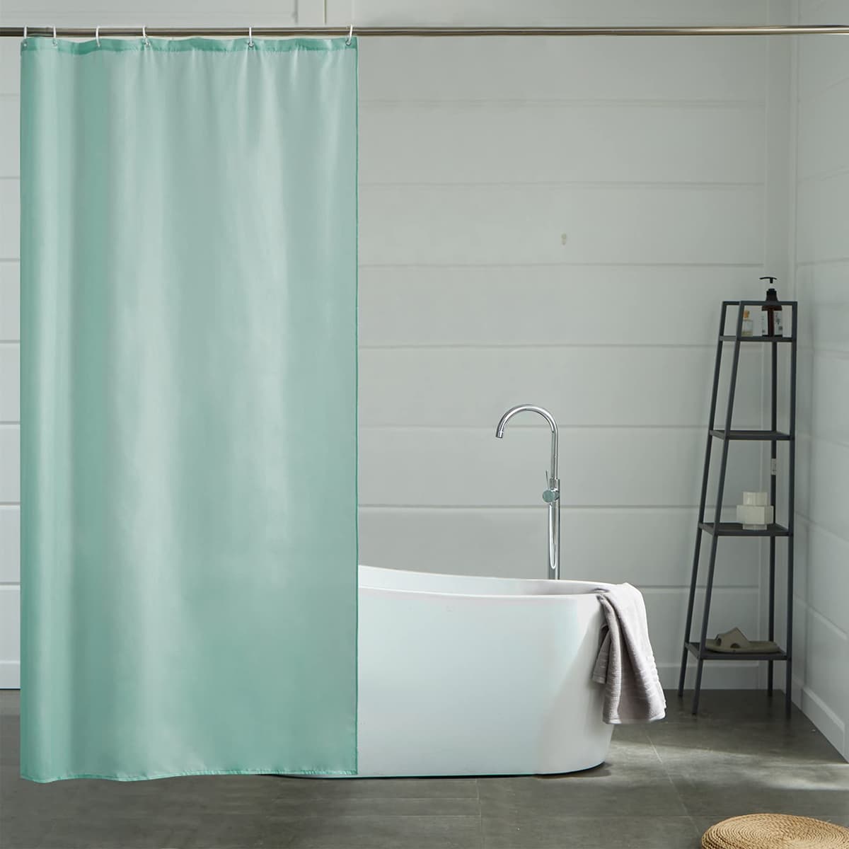 Furlinic Cortina Ducha 200x200cm Antimoho Impermeable Lavable Blanco Tela Poliéster Grandes Cortinas de Baño con 12 Aros de Cortina Ducha. — view 88