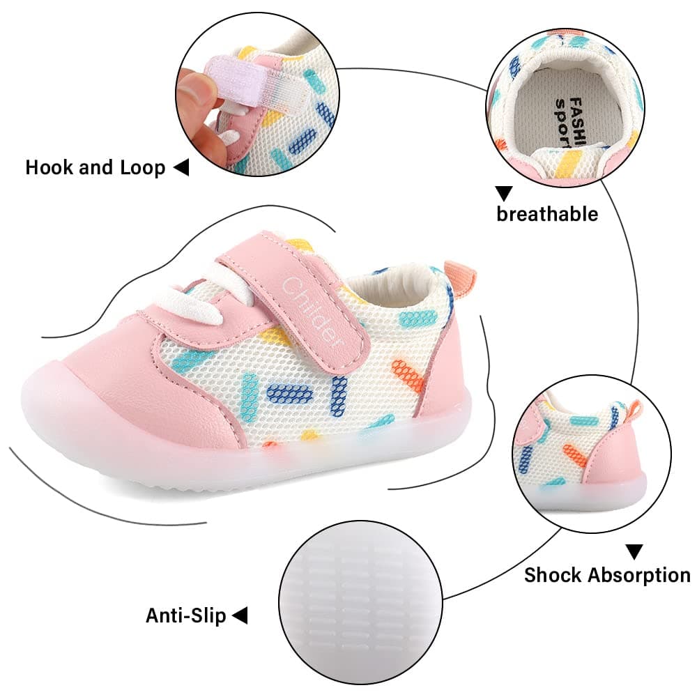 MASOCIO Baby Boys Girls First Walking Shoes Infant Toddler Trainers Anti-Slip Shoes — view 6