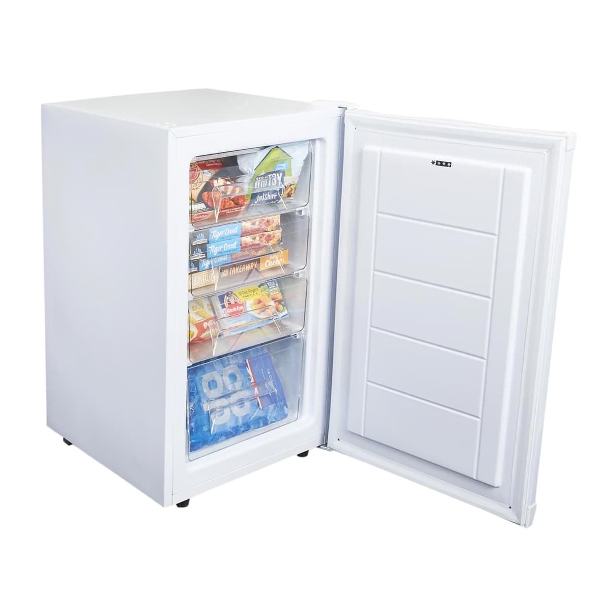 SIA UCF50WH Freestanding Under Counter Freezer, 77L Capacity, 4* Freezer Rating, E Rated, 50cm Wide, Reversible Door, White, 2 Years Parts & Labour Guarantee — view 5