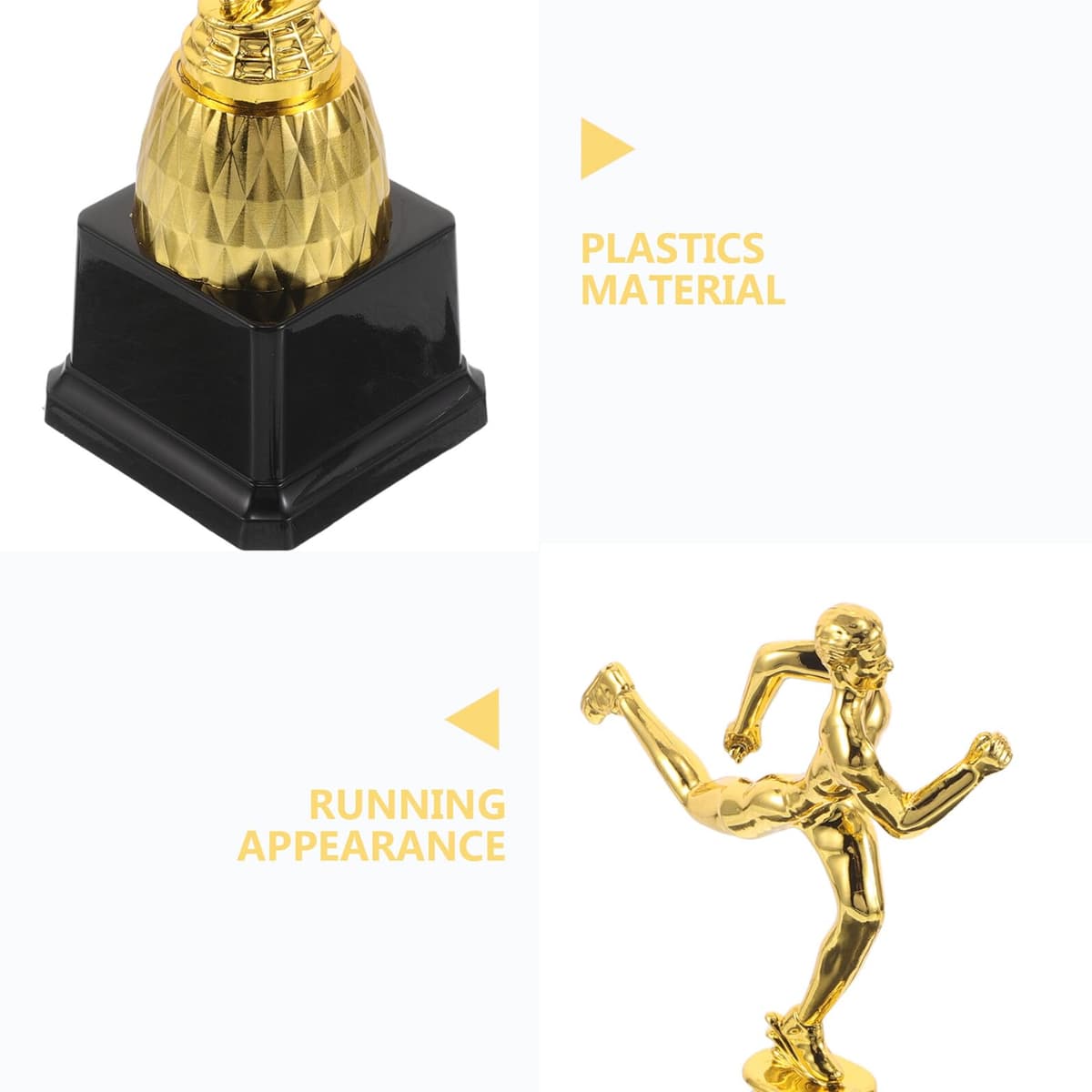Mipcase Trofeo de Plástico Dorado Grande para Competición Atlética Copa de Premio para Ganador en Prueba Escolar Trofeo de Ceremonia para Eventos Deportivos y Fiestas — view 3