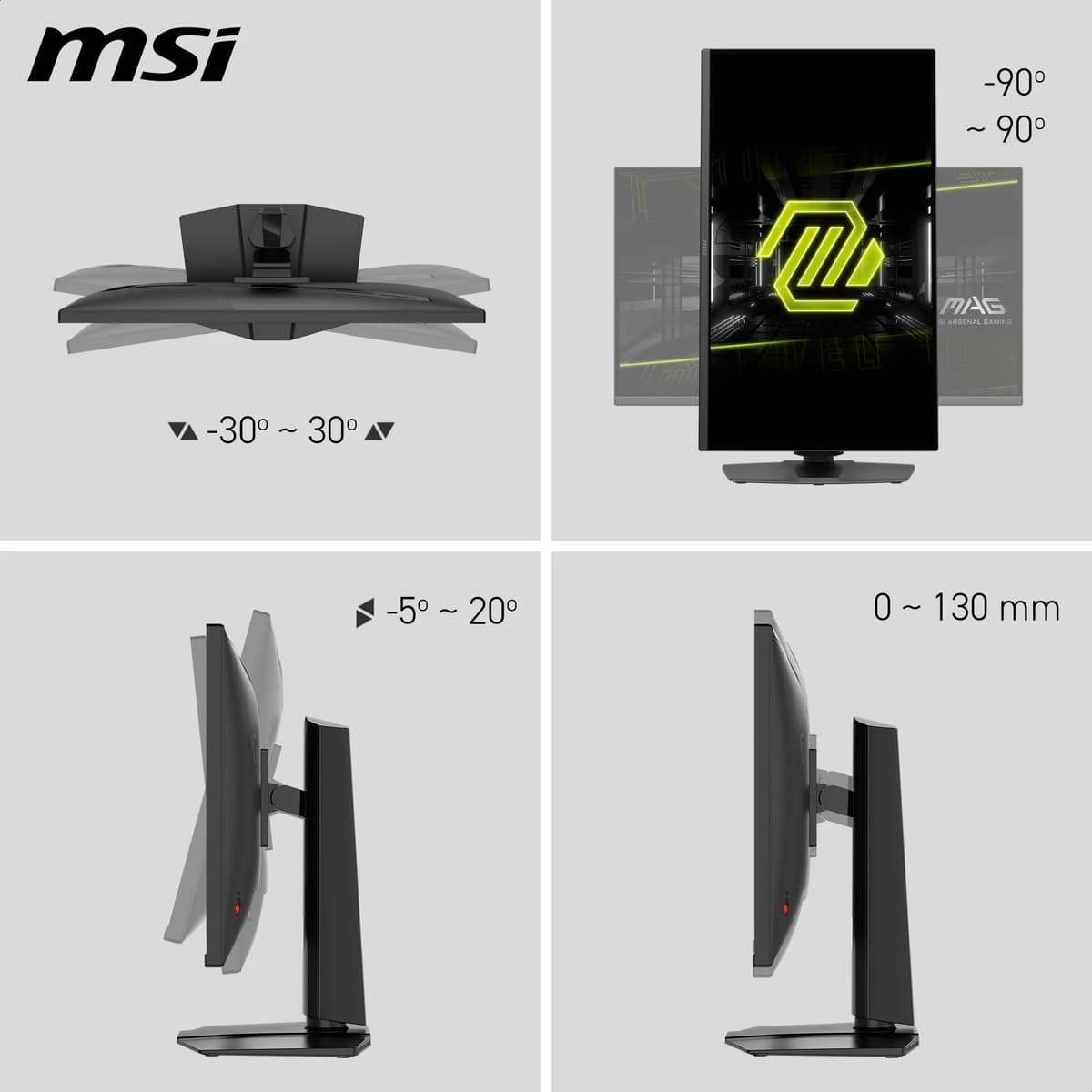 MSI MAG 275UPD E14 27-Inch, 4K UHD Gaming Monitor, 3840 x 2160 IPS, 288Hz, 1ms, HDR ready, Eye care, Dual-Mode, HDMI 2.1, DP 1.4a, Frame-less, Tilt/Height Adjustable, Vesa Mount, Black — view 3