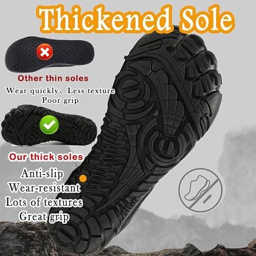MIFAWA Barefoot Shoes Men Women Minimalist Shoes Zero Drop Workout Cross-Trainer Hiking Water Wide Toe Box Hike Footwear Grounded for Women Black — view 7