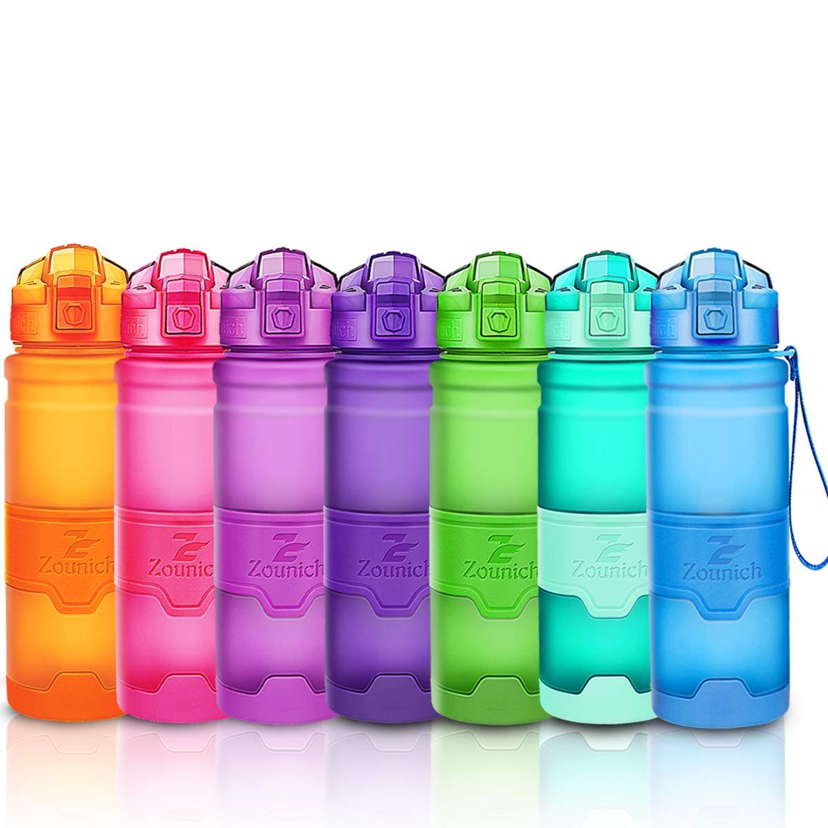 ZOUNICH Botella Agua Deporte Botellas Agua Niños sin BPA, Reutilizable Tritan Plástico Ecologica con Filtro, 400ml/500ml700ml/1l, Cantimploras para Gimnasio, Bicicleta, Colegio, Oficina, Viajes — view 11